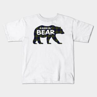 Bear Critter - MacLaren Plaid Kids T-Shirt